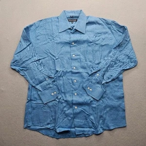 Kenneth Cole New York Men's Size Large Blue Long Sleeve Button Down Shirt - Picture 1 of 10