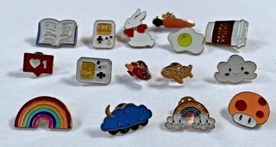 Esmalte Pin Botón Insignia Bolso Sombrero Solapa Mini Dibujos Animados Lote de 15 Foto 1 de 4