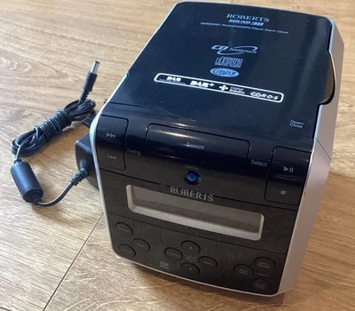 Roberts Sound 38 CD DAB FM Radio Alarm Clock Black Silver (CD NOT WORKING) ✅ - Image 1 of 4