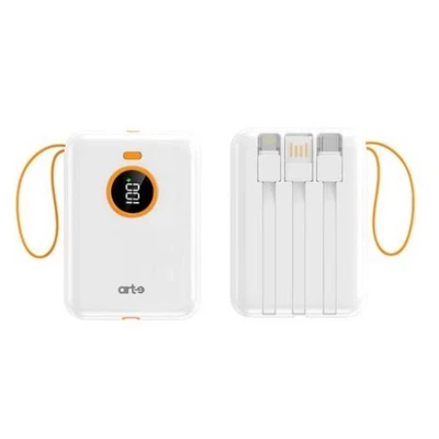 Power bank 10000mAh con cavi Inclusi  Type-C USB-A ricarica rapida display LCD - Immagine 1 di 4