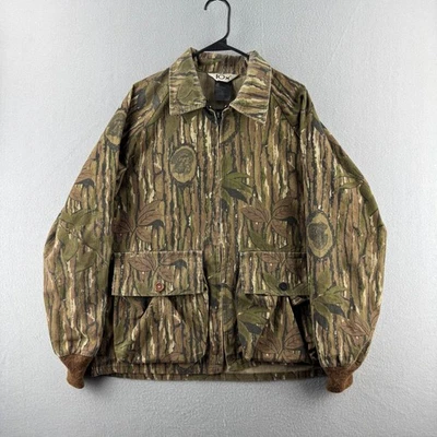 Vintage Realtree Camo Jacket Mens Medium Hunting Bark Bomber 10X Made in USA 90s - Image 1 of 4