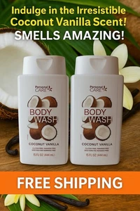 2 New Bottles Personal CARE BODY WASH Coconut Vanilla 15oz each Limited Edition - Picture 1 of 2