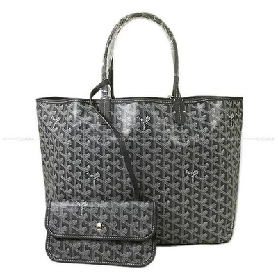 GOYARD SAINT LOUI PM Grey PVC coated canvas Calf Skin Silver HW tote bag[BRA... - Image 1 of 4