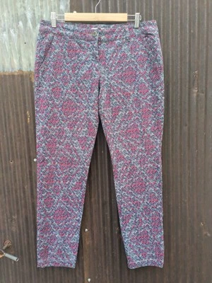 Cabi Crop Pants Size 8 Palm Beach Print Floral Preppy Beach Stretch Vacation  - Image 1 of 4