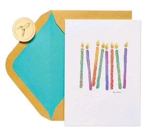 Papyrus Happy Birthday Greeting Card Foil Glitter Candles 🕯️ - Picture 1 of 5
