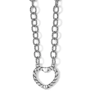 NWT Brighton Mabel Heart Charm Holder Silver Necklace Design to Add Charm $78 - Picture 1 of 7