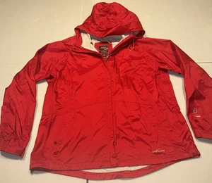 Eddie Bauer Weatheredge 365 Rain Jacket Women’s XXL 2XL Nylon Hood Bright Red - Picture 1 of 14