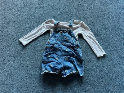 Camisa de manga larga y conjunto general combinado de flores para niñas pequeñas Garanimals 3T Foto 1 de 3