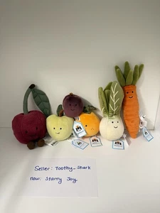 Paquete Jellycat (6): Frutas y verduras todo nuevo con etiquetas auténtico - raro - Imagen 1 de 15