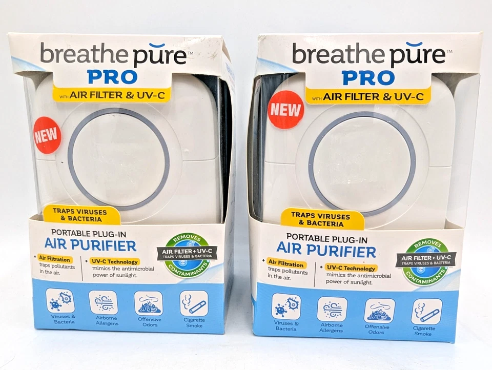 Breathe Pure PRO Portable Plug-In AIR PURIFIER Filtration - UV-C Technology