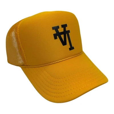 NUEVO SOMBRERO NEGRO AMARILLO INVERTIDO LA 5 PANELES CORONA ALTA CAMIONERO SNAPBACK VINTAGE  Foto 1 de 3