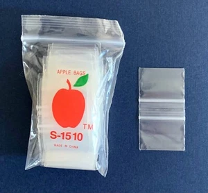 100 Count Clear 1.5" x 1.0" baggies S-1510 mini bags - Picture 1 of 2