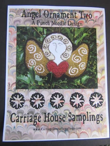Carriage House Samplings ANGEL ORNAMENT TWO Punchneedle Embroidery Pattern - Picture 1 of 6