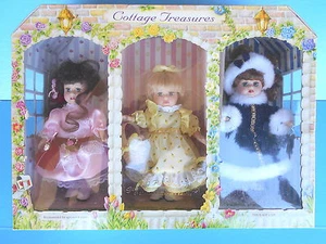 COLLECTIBLE ~ THE BRASS KEY COTTAGE TREASURES PORCELAIN DOLLS SET OF 3 1997 - Picture 1 of 6