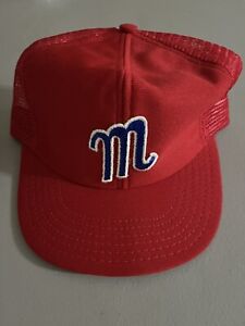 Vintage Ole Miss Rebels Hat Snapback Rare Reynolds Made In USA Red M Logo