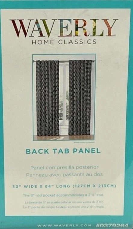 (4) PANEL CORTINA WAVERLY ~ CELOSÍA ÓNIX 4 paneles de lengüeta trasera, 50"X 84" LIMPIADO EN SECO Foto 1 de 4