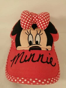 Disney - Minnie Mouse Child's Red Baseball Cap - With 3D Bow and Heart Pattern - Picture 1 of 5