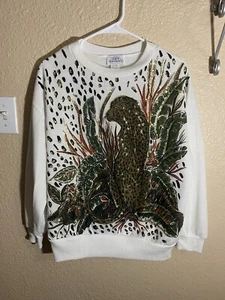 Vintage Women’s Rave Reviews Leopard Crewneck Size Large - Picture 1 of 4