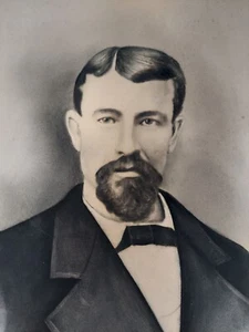 Antique Charcoal Portrait of 1800s Gentleman (possibly a military Officer)  - Picture 1 of 11