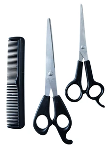 Set Of 3 Barber Hair Cutting Scissors With Comb Regular Petite Size Scissor - Picture 1 of 2