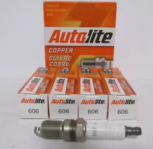 NEW 4 Pack of Autolite 606 Copper Resistor Spark Plugs Automotive Replacement - Picture 1 of 4