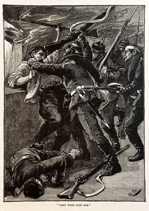 1893 Sie waren auf ihm antike Zeitschrift Holzstich Illustration - Bild 1 von 1