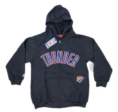 Nova Jaqueta com Capuz Oklahoma City Thunder YOUTH Tamanhos P-M-L Azul Majestosa Zíper Completo - Imagem 1 de 4