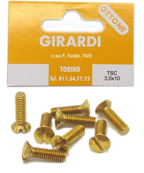 VITE A METALLO IN OTTONE TESTA SVASATA C/CALOTTA M3x10 - DIN 964 - UNI 6110 - Immagine 1 di 1