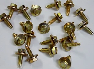 25 Ford Lincoln Mercury Fender Bolts 5/16-18 x 1-3/16" Yellow Zinc - Picture 1 of 1
