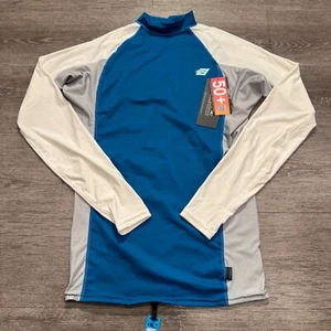 ONEILL Shirt Boys XL Blue White Rashguard Beach Youth Long Sleeve UPF 50 Surf - Picture 1 of 10