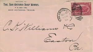 1898 San Antonio, Texas Cover with Soap Works Advertising Cachet and 2¢ Sc. #286 - Picture 1 of 2