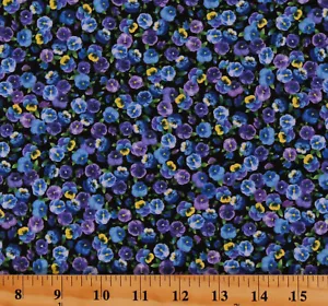 Cotton Pansies Pansy Flowers Floral Cotton Fabric Print by the Yard D375.56 - Picture 1 of 1