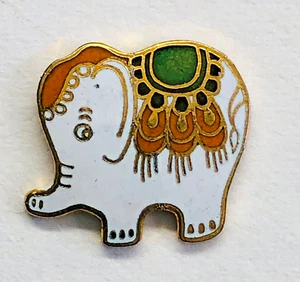 VINTAGE Emailleknopf ~ süßer asiatischer Elefant - Bild 1 von 2