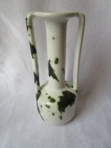 Ceramiche Artistiche Desenzano Italy Design Vase EVA Henkelvase weiß/schwarzgrün - Picture 1 of 7