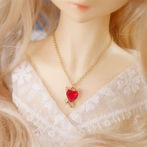 BJD 1/3 1/4 Puppe Schmuck nur Teufel Herz Zirkon Halskette Puppe Zubehör SD - Bild 1 von 6