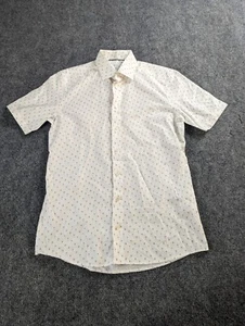 Eton Shirt Men’s L - 16.5 Drink Print Cocktail Casual Button Down Slim White - Picture 1 of 12