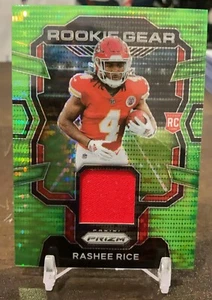 2023 Panini Prizm Rookie Gear#15 Rashee Rice Neon Green Pulsar - Picture 1 of 2