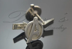The Avengers Symbol Hand Made cufflinks Sterling Silver .925 - Picture 1 of 5