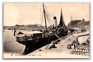 Steamer Sailboat at Harbor ~ Ile Rouse L'�le-Rousse ~ France WWI CORSICA - Picture 1 of 2