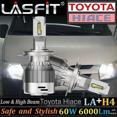 LASFIT Quality LA+ H4 60W 6000L 6000k LED Headlight Bulbs fit all Toyota Hiaces  - image 1 of 4