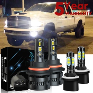 For Dodge RAM 1500 2500 3500 1994-2001 6000K LED Headlight High/Low + Fog bulbs - Picture 1 of 21