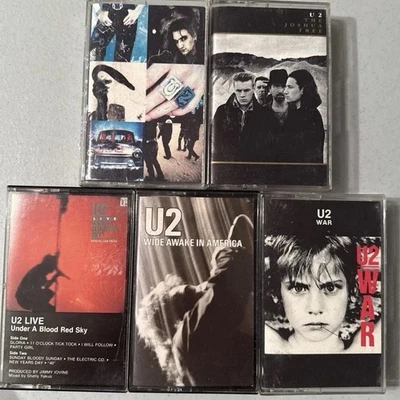 U2 5 Cassette Lot. Wide Awake In America, Red Sky, Joshua Tree, & Achtung Baby. - Image 1 of 4