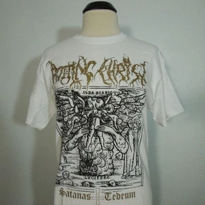 ROTTING CHRIST Satanas Tedeum XL T-Shirt WHITE Band Logo - Picture 1 of 6
