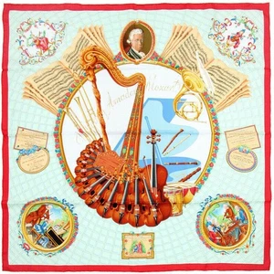 RARE Hermes Scarf MOZART Silk Carre Foulard JULIA ABADIE 90cm - Picture 1 of 7