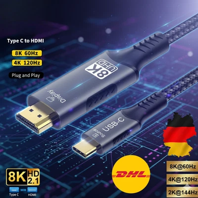 USB C auf HDMI Kabel 8K 60Hz 4K 120Hz Typ C Adapter für MacBook iPad TV - Bild 1 von 4
