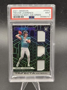 2021 Obsidian Trevor Lawrence Trifecta Material Green E/E #TM-TL PSA 9 MINT /25 - Bild 1 von 2
