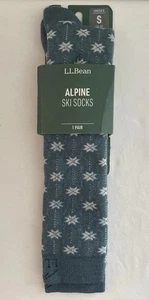 LL Bean Alpine Ski Socks Unisex Adult S 4-6 New Blue Snow Star 30% Wool - Picture 1 of 7