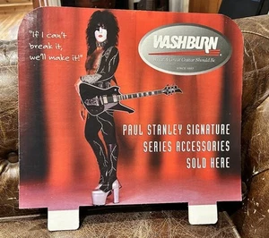 Paul Stanley Kiss Washburn PS2000b Guitar Advertising Retail Display Board - Picture 1 of 4