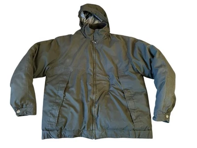 Abrigo Eddie Bauer Premium Plumón de Ganso Adulto XL Cazador Verde Polar Cuello Puffer Foto 1 de 4