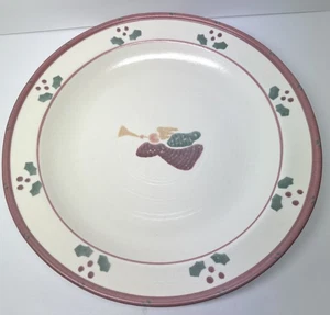 RARE! Vintage Noel Treasure Craft USA Christmas Angel Holly Plate Platter - Picture 1 of 7